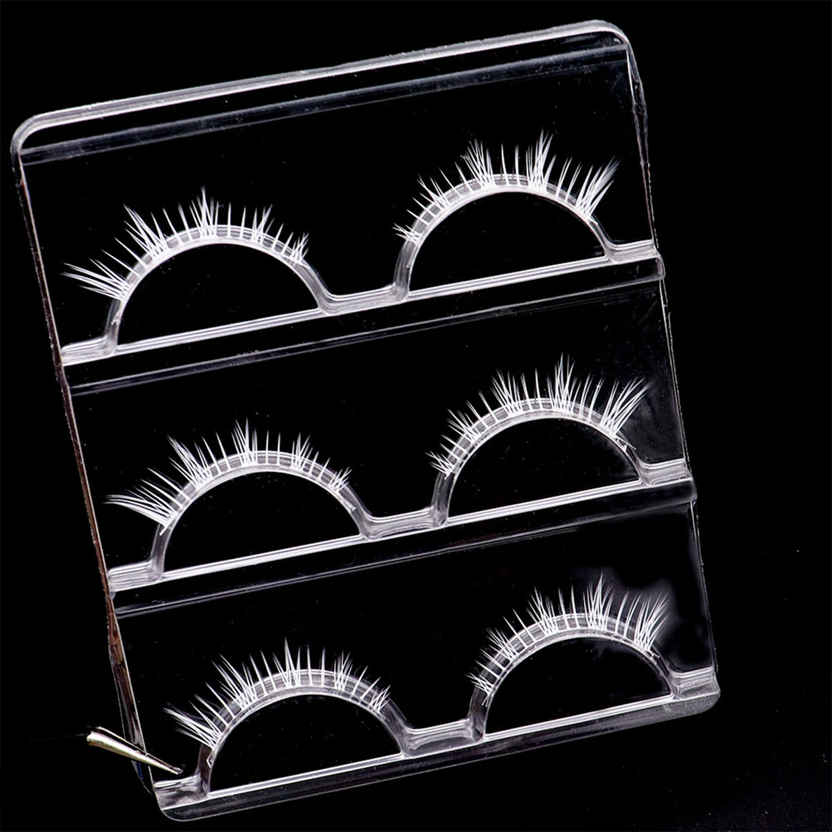White lashes full strips Natural manga False Eyelashes DIY Wispy Strip lash For Women Halloween Christmas Party makeups