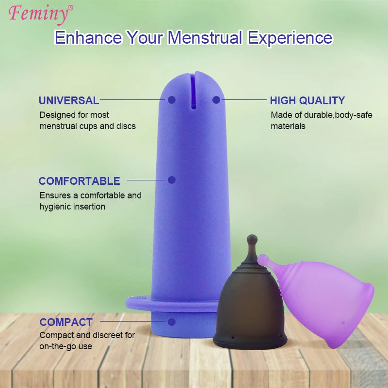 Disc/Cup Applicator Reusable Portable Medical Plastic Grade Booster Personal Hygiene Product Tampon Applicator