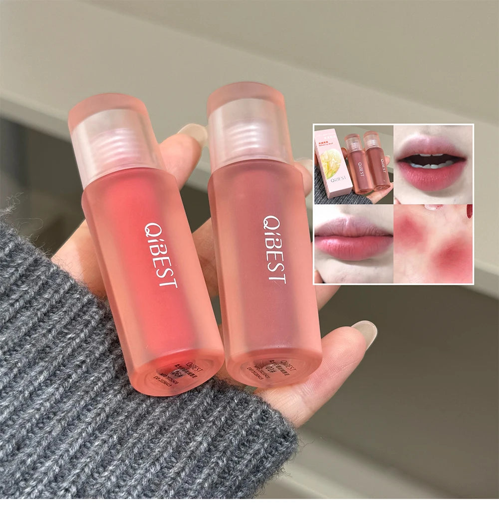 QIBEST 6 Colors Matte Liquid Lipstick Velvet Durable Lip Gloss Sexy Red Lip Stain Makeup Waterproof Lasting Lip Mud Cosmetics