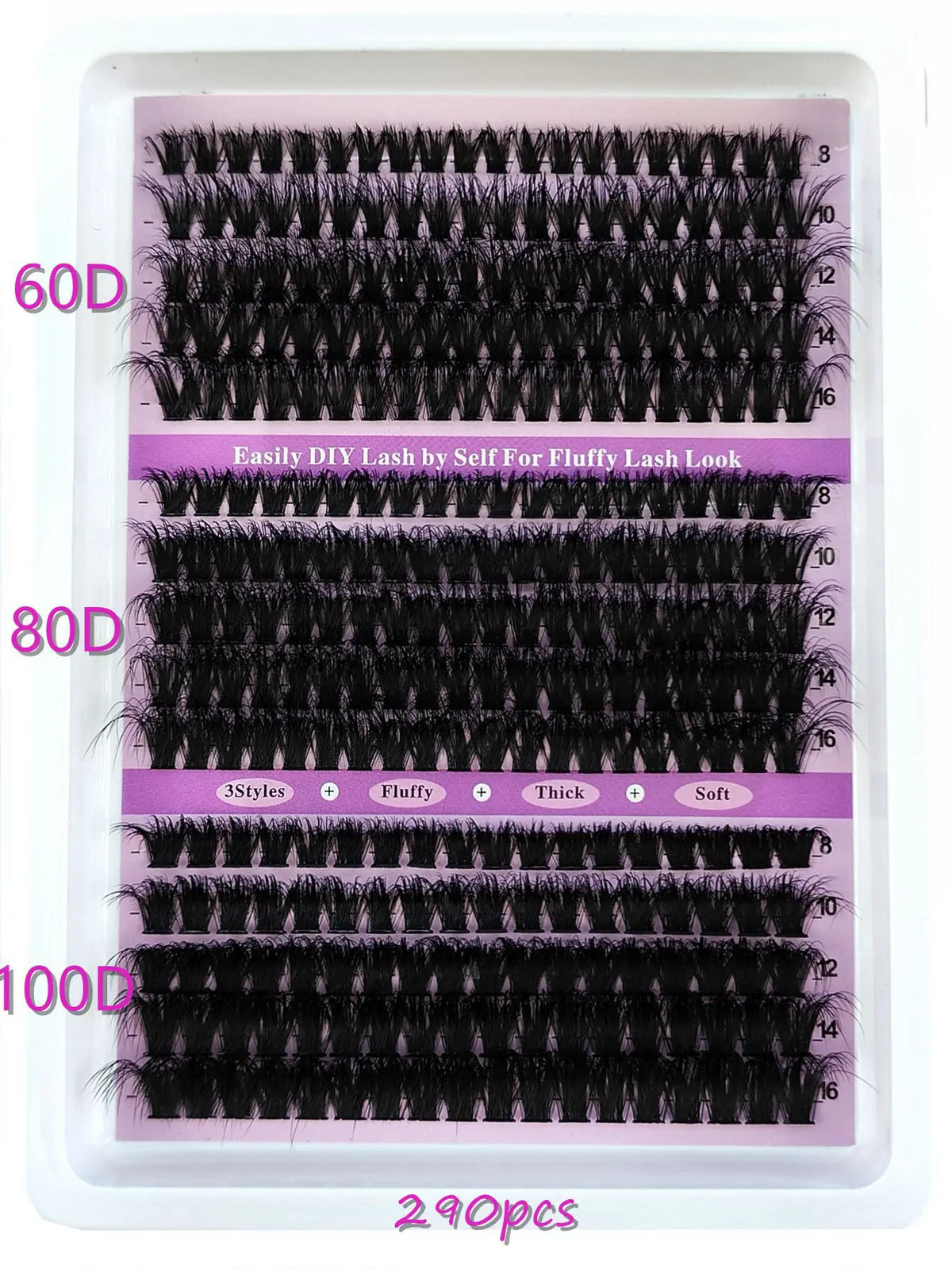 New 15Rows Fluffy Cluster Lashes 60D-160D Natural Thick Eyelash Clusters D/CC/DD Individual Lashes DIY Eyelashes Extension