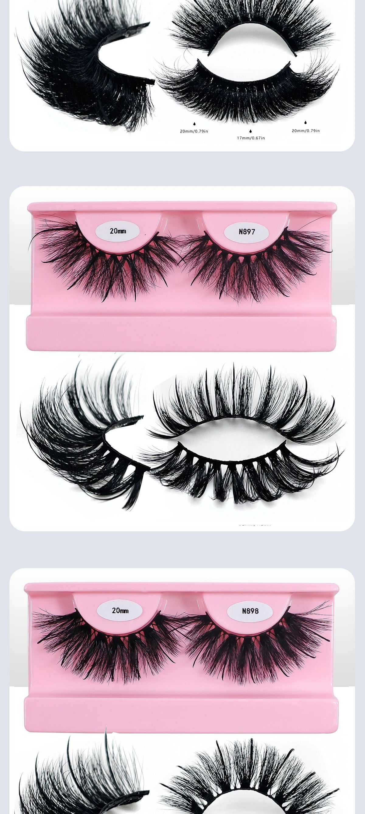 REDSIREN Faux Mink Lash Spikes Wispy Thick Natural Full Strip Lashes New Makeup Fluffy Mink Eyelashes