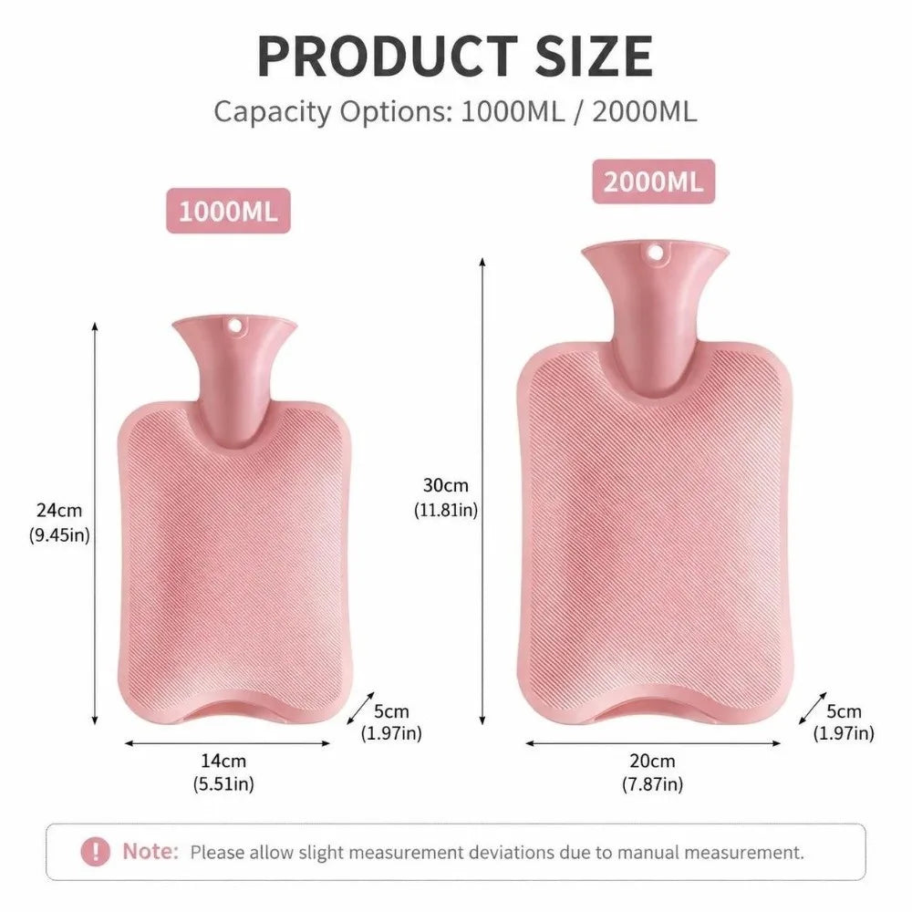 1000ml/2000ml Hot Water Bottle Explosion-Proof Warm Water Bag Leak-proof Hot Water Bag Winter