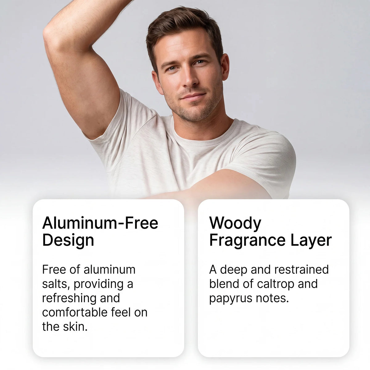 Fresh Fragrant Deodorant Stick for Men, Gentle Formula Odor Protection, Cardamom Papyrus Natural Scent Body Deodorant