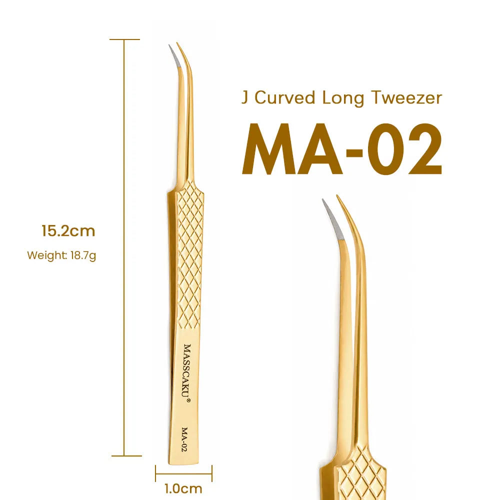 MASSCAKU Lash Pickup Tweezers Fiber Tip Beauty Salon Supplies High Accuracy Tool for Premade Fan Application