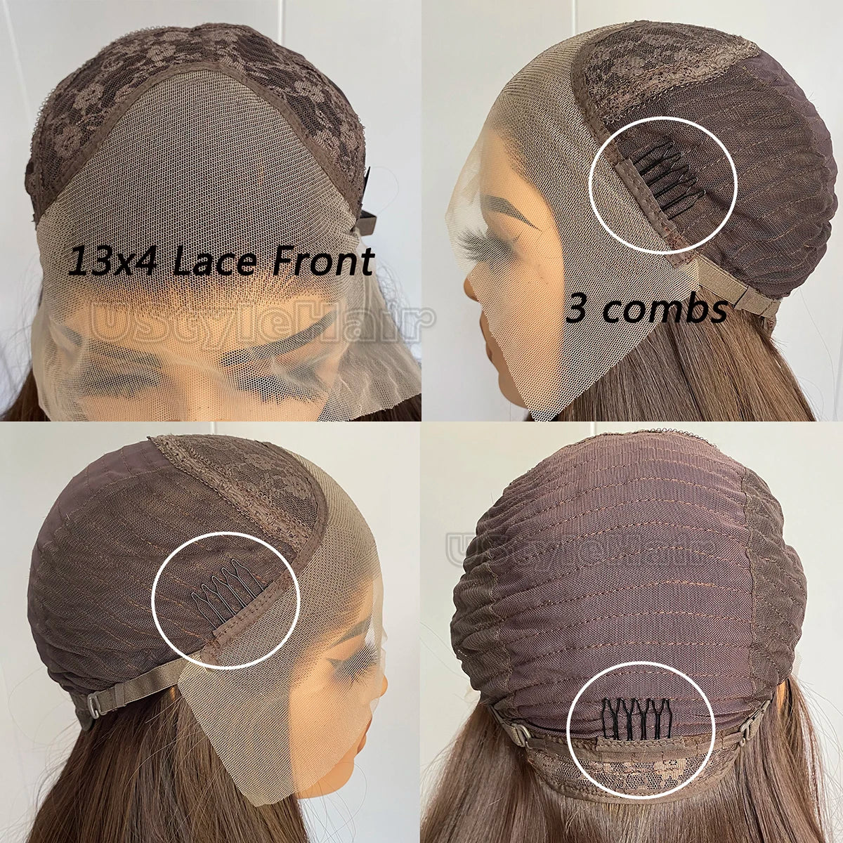 Brown Long Body Wave Wig 13x4 Lace Front Wigs for Women Heat Resistant Synthetic Hair Glueless Natural Hairline Wigs Daily Use
