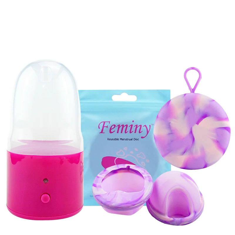 Menstrual Disc Menstrual Cup Set With Electric Sterilizer Storage Case Medical Silicone Period Female Health Care Products