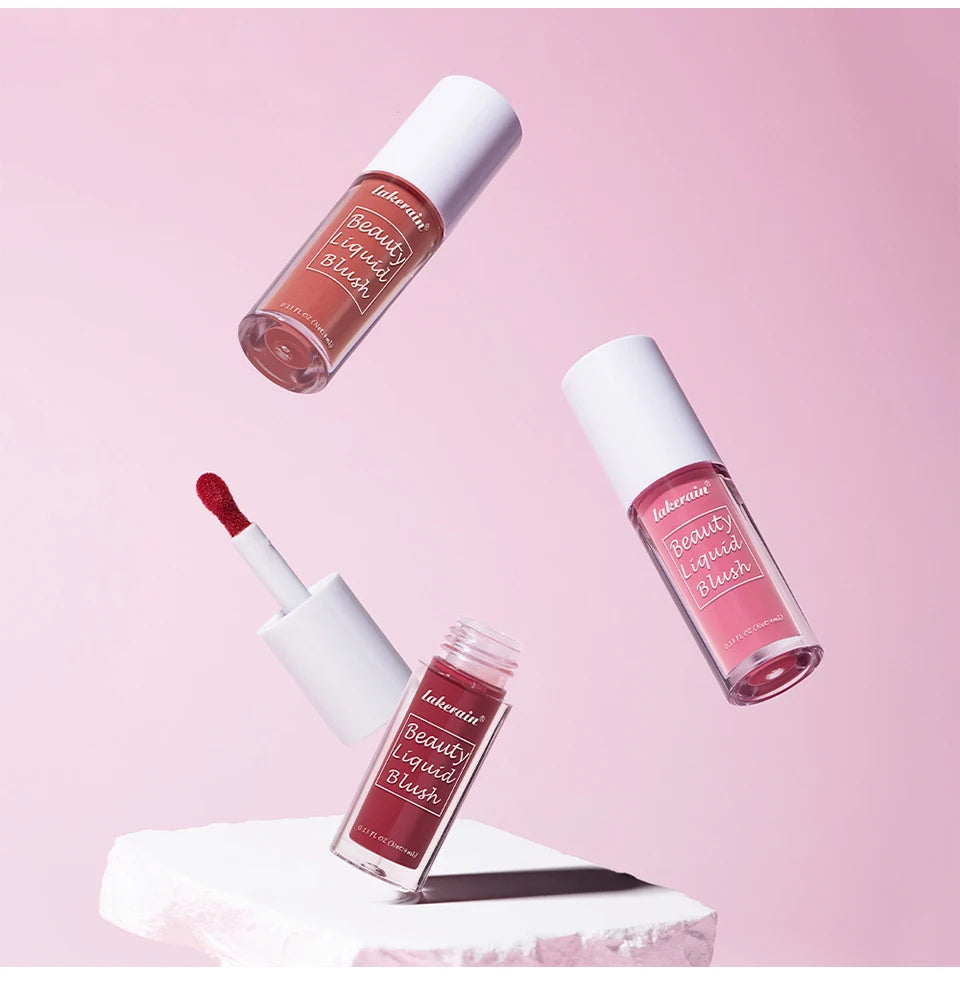 9 Shades Beauty Liquid Blush Lightweight Blendable Dewy Finish Liquid Cheek Tint Long‑Wearing Natural Flush Multi‑Use Face Blush Makeup