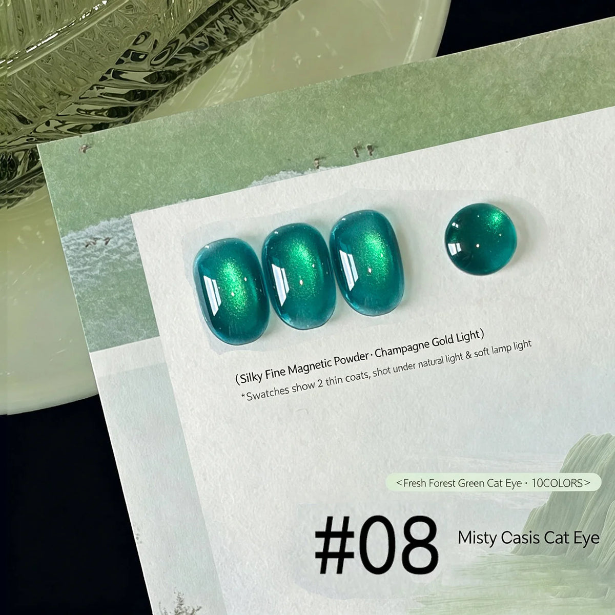 MIANEL 10ML Autumn Crushed Glitter Cat Eye Gel Nail Polish Whitening Nail Polish Christmas Decor Green Nails
