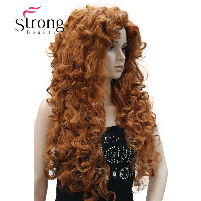 StrongBeauty Long Curly Red Synthetic Wig Cosplay Wigs COLOUR CHOICES