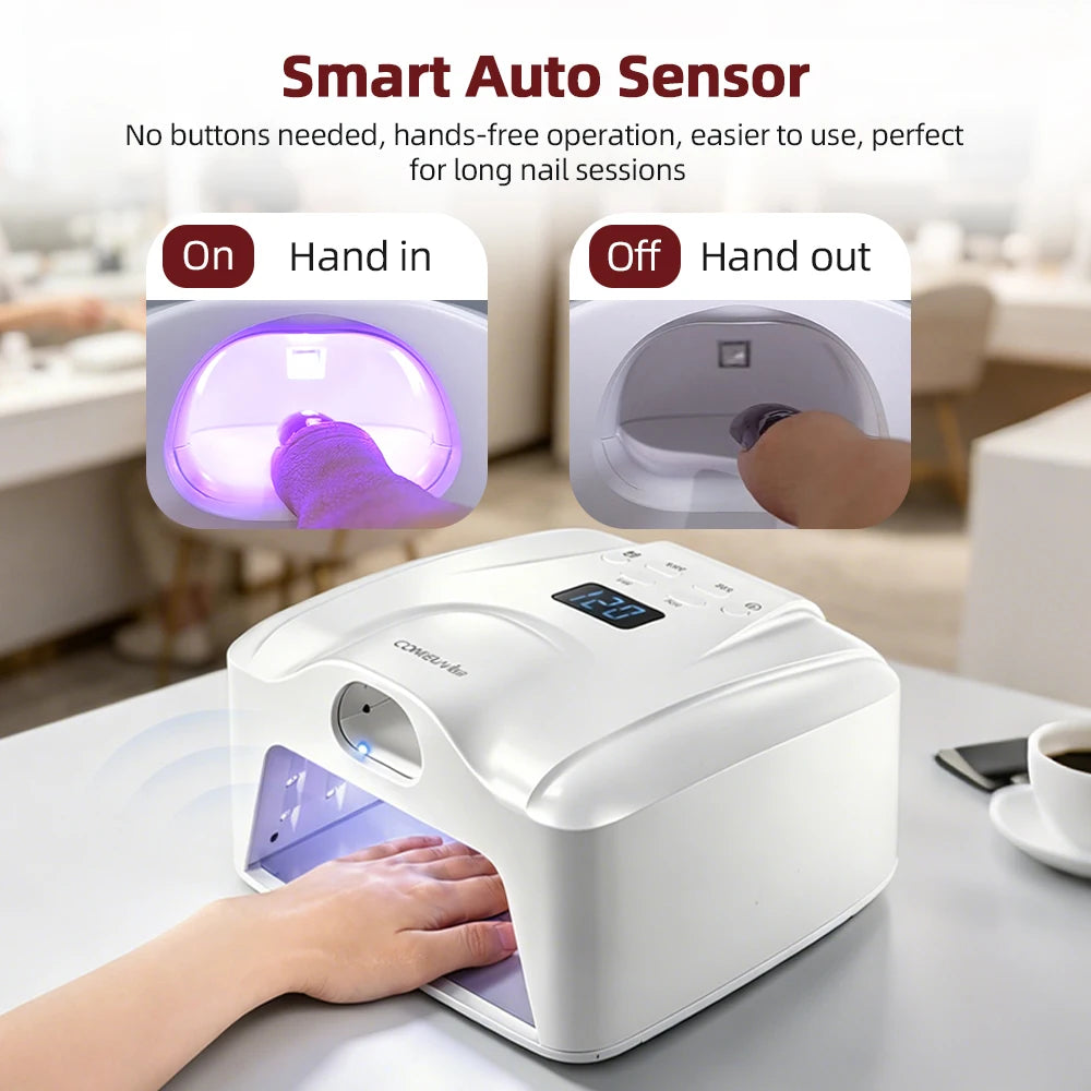 2‑in‑1 Auto‑Sensor UV LED Nail Dryer 78LED Dual Port for Single Finger Toe Full Hand Gel Curing Manicure Pedicure Home Salon