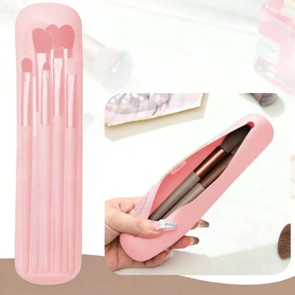 Silicone Makeup Brush Holder Portable Magnetic Cosmetic Bag Travel Dustproof Organizer Case For Rancai Beauty Tools Pouch