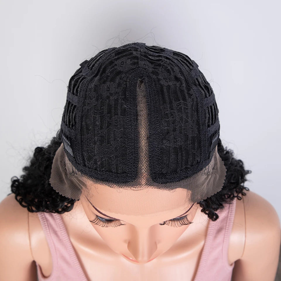 Magic Long Curly Ombre Black Blonde Platium Synthetic Lace Wigs for Black Women