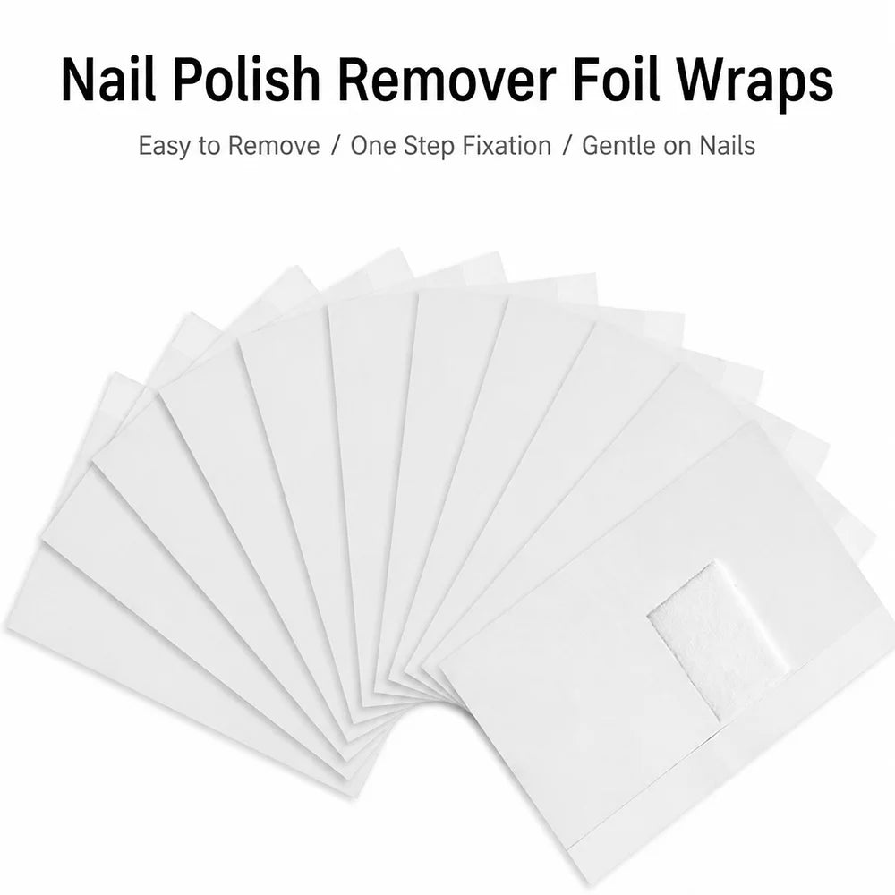50/100 Nail Polish Remover Foil Wraps Nail Remover Wraps with Cotton Pads for Gel  Professional Nail Art for Home Salon Tool