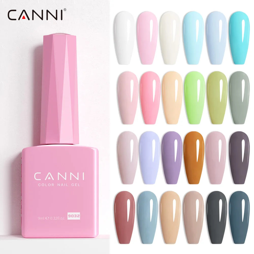 CANNI Hema Free Nail Gel Polish Christmas Red Color Collection Semi Permanent Nail Dehydrator Primer 9ml French Gorgeous Color
