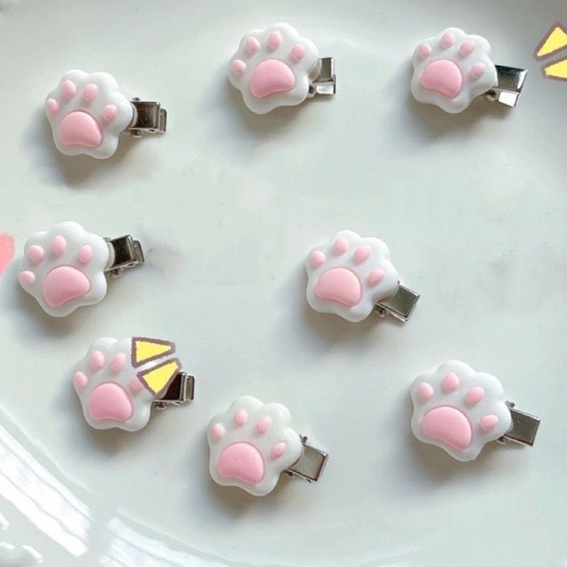 1pc/1pair Mini Cat Paw Shape Hairpin Teens Christmas Ponytail Bangs Hair Clip