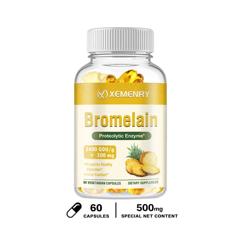 Bromelain Capsules - Supports Joint Health, Improves Digestive Health, Relieves Pain, and Boosts Immunity