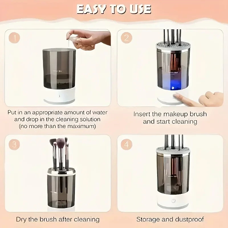 USB Powered Brush Washer Dryer Odorless Battery-Free Makeup Cleaner Plug-and-Play Essential Beauty Accessory