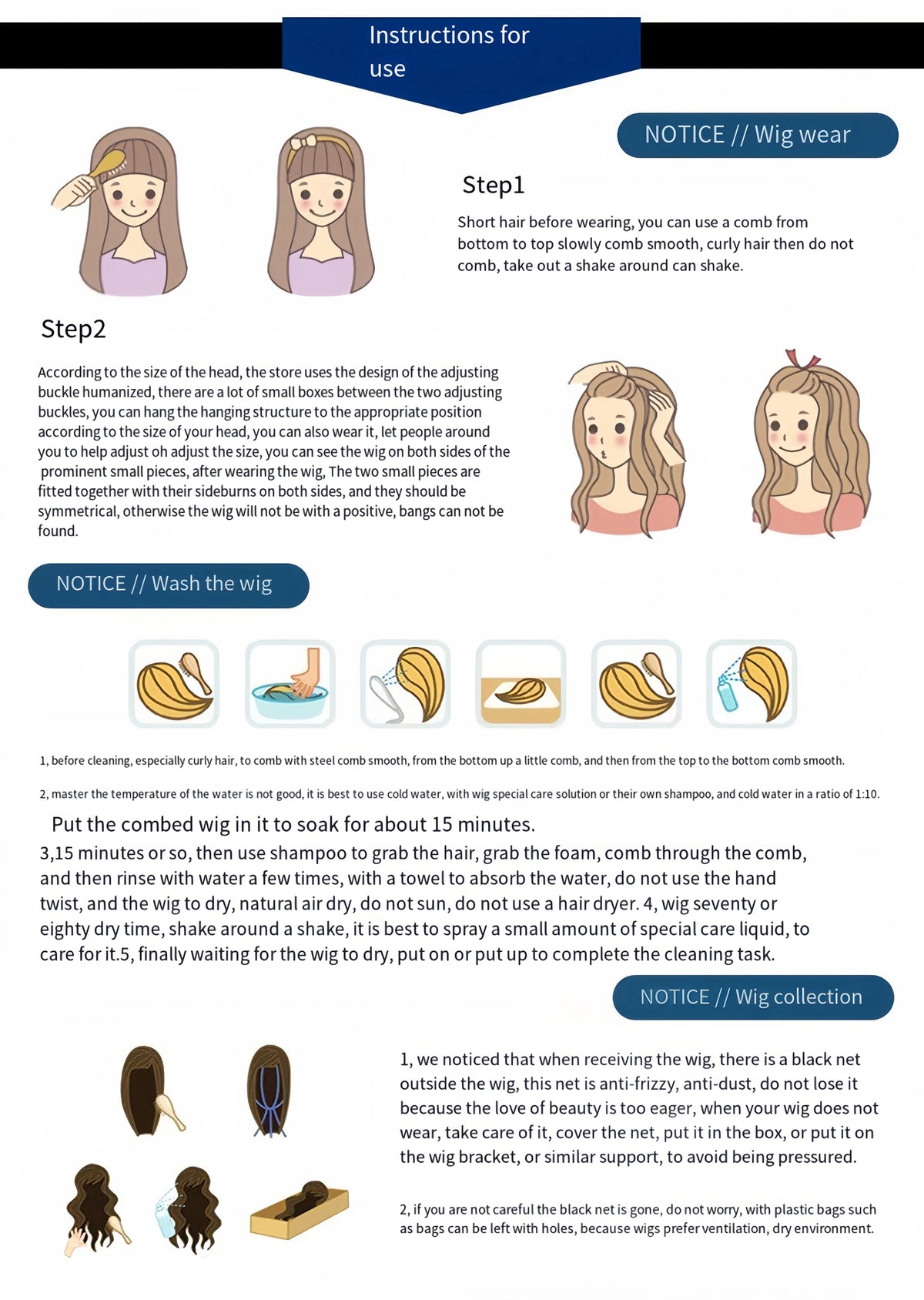 Fashion new synthetic fiber wig for women brown highlights medium long curly high temperature silk full head cover