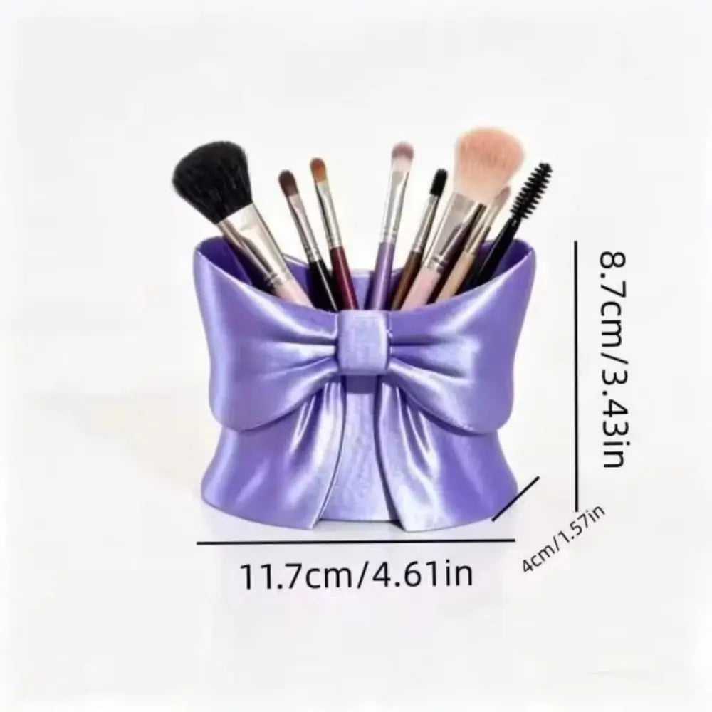 3D Printed Makeup Brush Storage Large-Capacity Space-Saving Bow Shape Pen Holder Sweet Cute Pen Organizer Cosmetic Storage