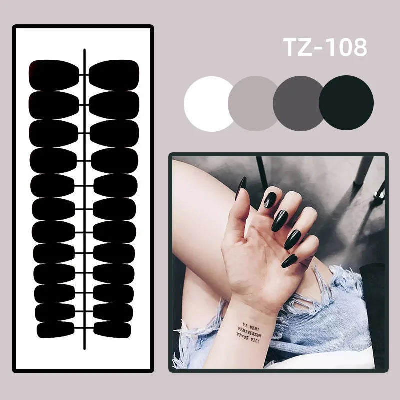 24pcs Long Stiletto False Nails Halloween Gradient Red Full Cover Nail Tip Lines Design Fake Nail Wearable Almond Press on Nails