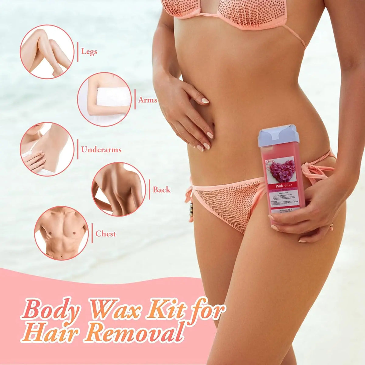 Roll On Refill Hair Removal Wax Painless Depilatory Wax Roller Honey Wax Body Hair Removal For Any Roll On Wax Warmer Cartridge