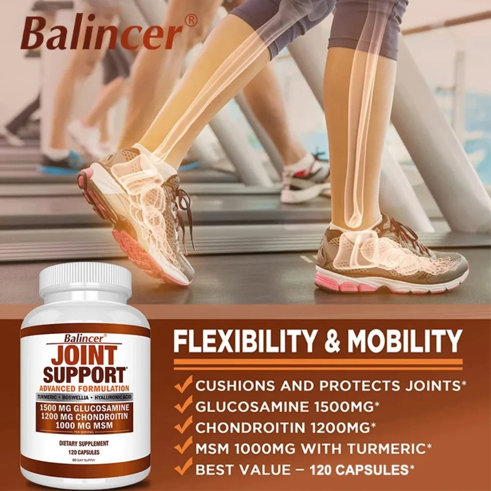 Glucosamine Chondroitin MSM Turmeric Boswellia - Joint Health and Joint Function Support - Glucosamine Sulfate Mobility Formula
