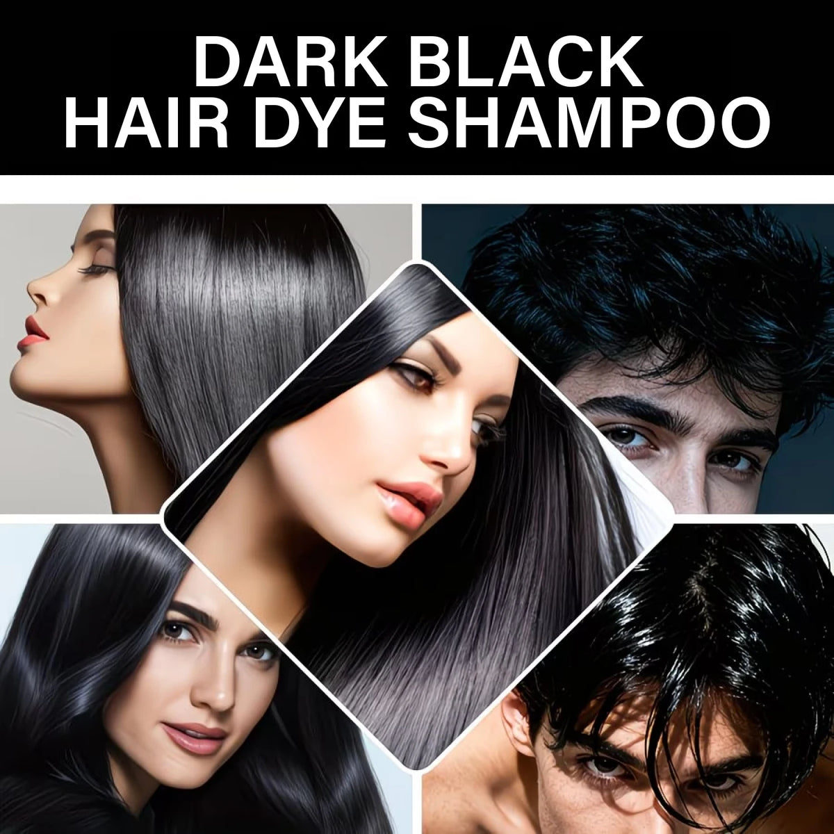 Black Hair Dye Shampoo with Biotin & Keratin, 9-in-1 Fast-Acting Color Shampoo for Rich, Long-Lasting Shine