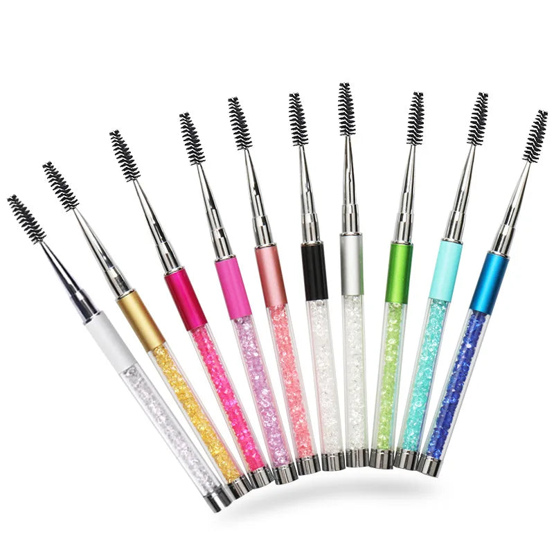 Rhinestone Handle Lash Brush Reusable Eyelash Brushes Mascara Applicator Wand Brushes Eyelash Extension Makeup Tool Eyelashes