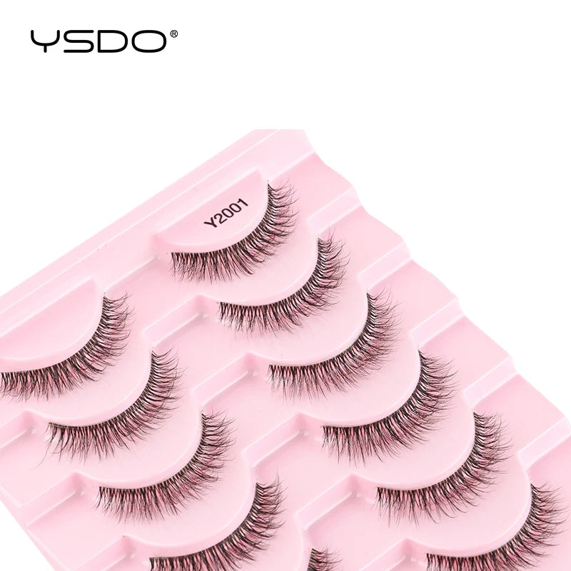 YSDO 5/10 Pairs Natural Eyelash Extension Hand Made Maquilagem Fluffy Fake Half Lashes Soft 3D Mink Lashes Makeup Faux Cilios