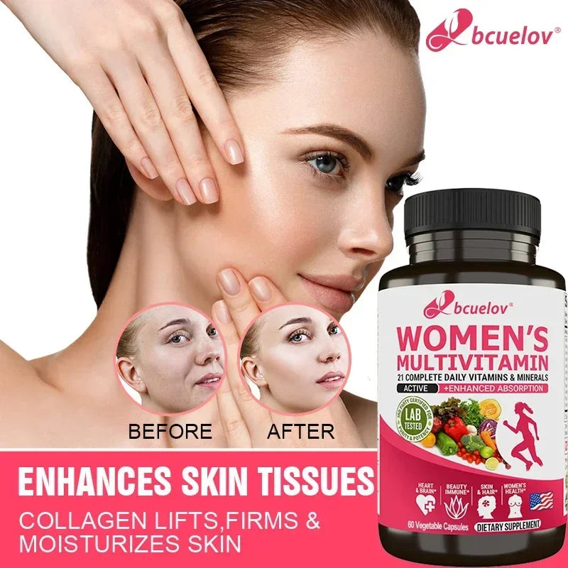 Women's Multivitamin - Overall Health and Immune Support, Bone, Heart, Muscle, Skin Health, Vitamins A, D, C, E, K, B1, B2, B12