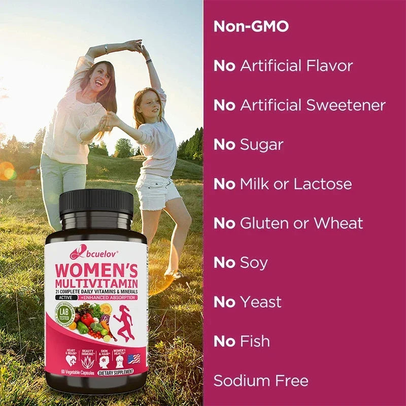 Women's Multivitamin - Overall Health and Immune Support, Bone, Heart, Muscle, Skin Health, Vitamins A, D, C, E, K, B1, B2, B12