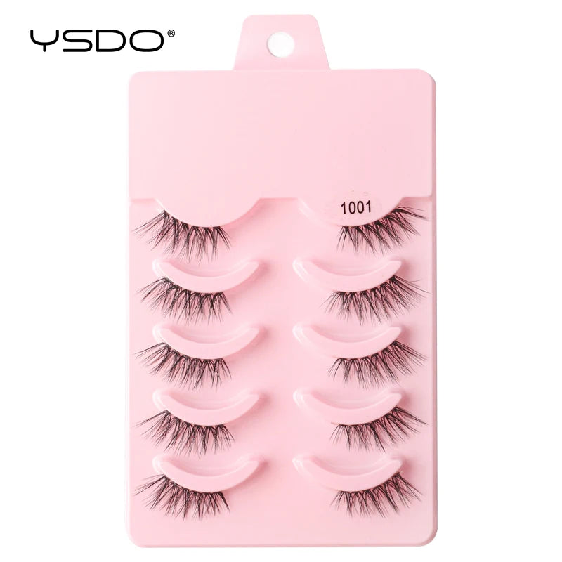 YSDO 5/10 Pairs Natural Eyelash Extension Hand Made Maquilagem Fluffy Fake Half Lashes Soft 3D Mink Lashes Makeup Faux Cilios