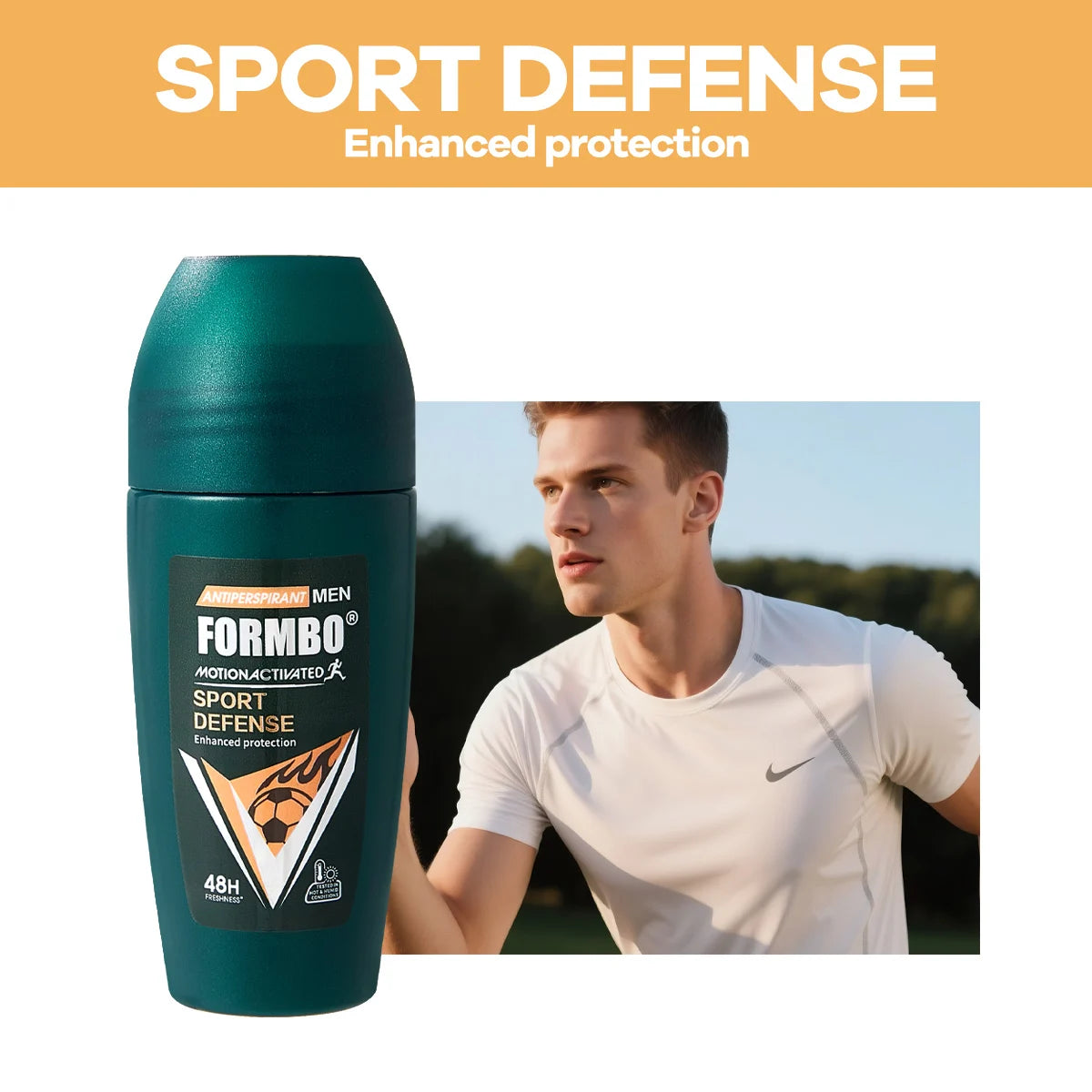 48H Men Antiperspirant Deodorant, Motion-Activated Anti-Perspirant Roll On, Anti-Stain Refreshing Body Odor Remover, 4 Scents f