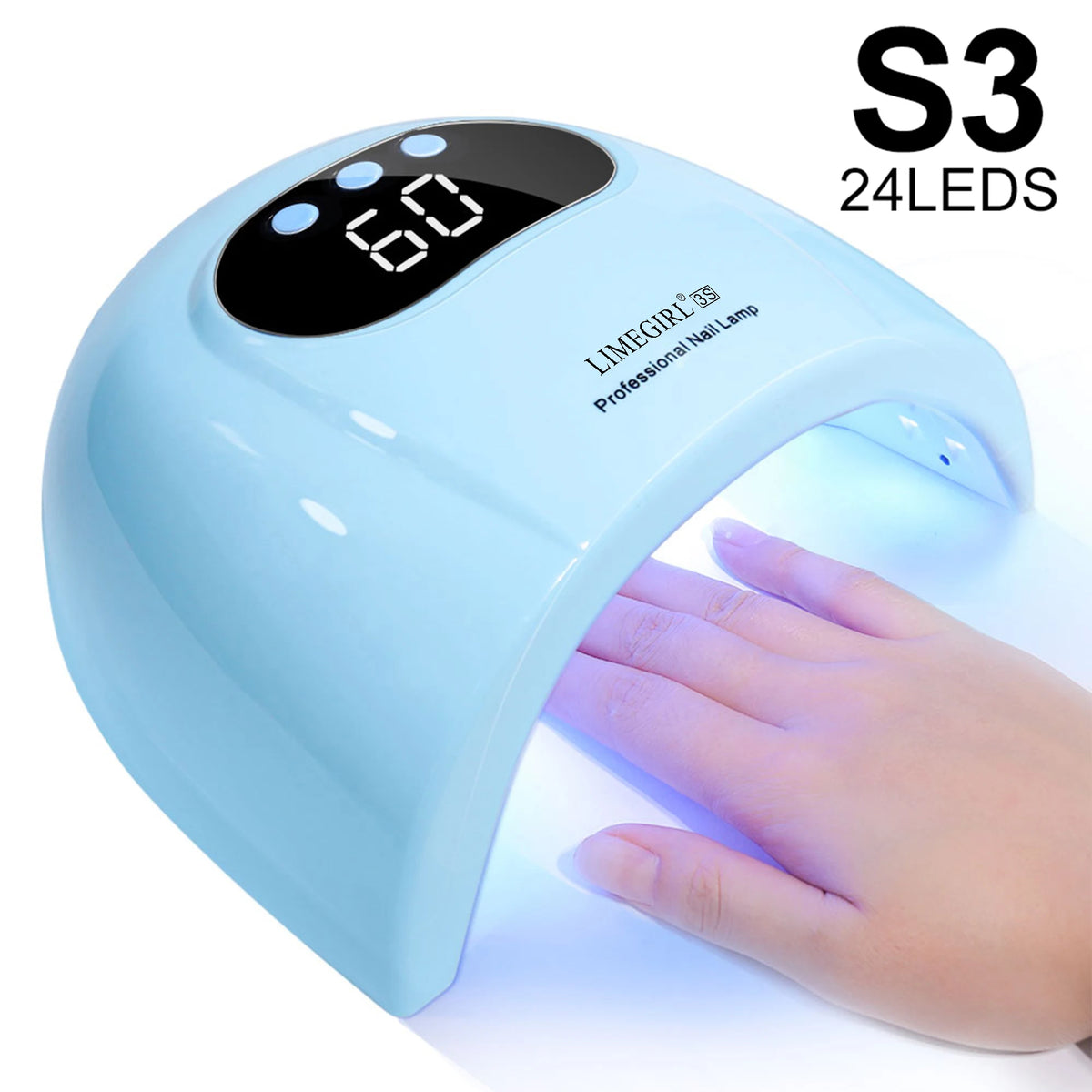 LIMEGIRL 24LED UV Lamp for Nails Gel Polish Varnish Drying With LED Display And Motion Sensing Professional Manicure UV Lamp for Acrylic Resin Dryer Home Use Tool