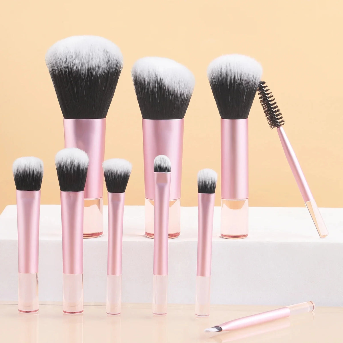 10pcs Mini Makeup Brush Set Powder Eyeshadow Foundation Blush Blender Concealer Beauty Makeup Tools Brush Professional Supplies