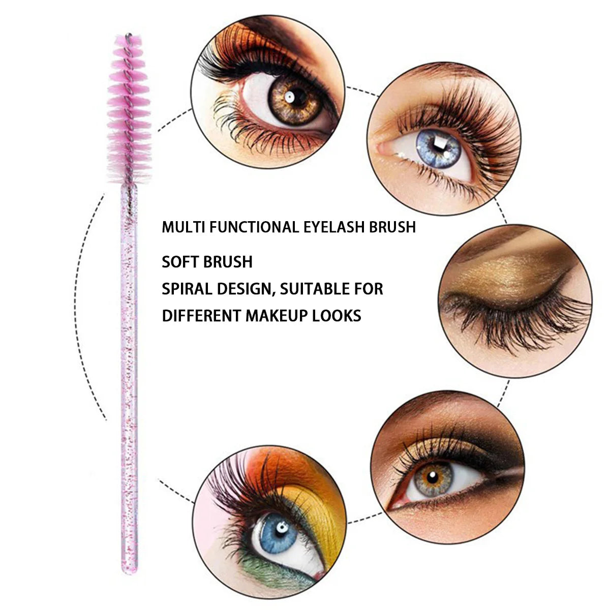 500/1000pcs Eyelash Brush Applicator Lash Mascara Wands Brushes For Eyelash Extension Eyebrow Spoolies Beauty Tools