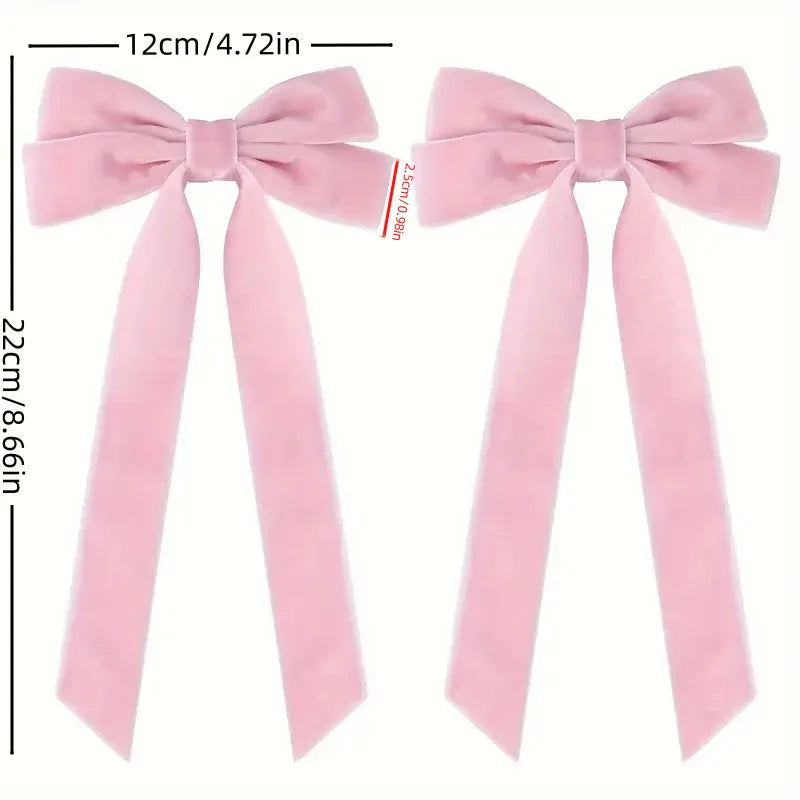 1/2/5/10pcs Christmas velvet with double bow hair clip, fashionable, simple and versatile princess duckbill clip hair accessory