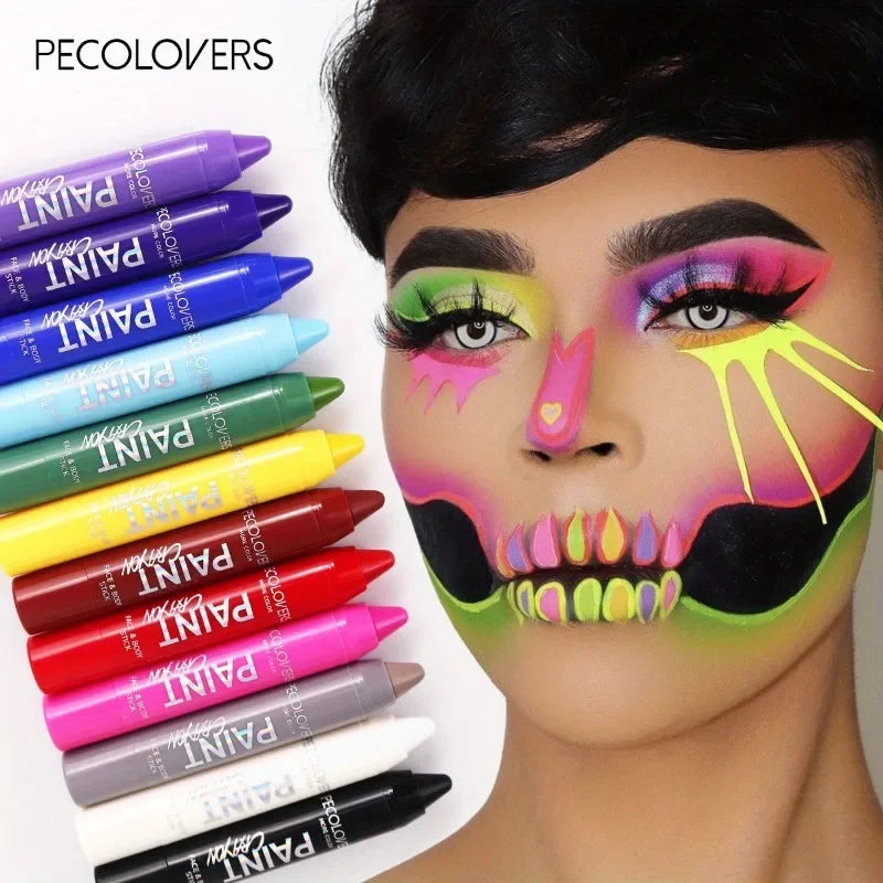 Face & Body Paint Sticks Body Paint Glow in The Dark Under UV Lights Face Painting Crayon Sticks Party Halloween Makeup