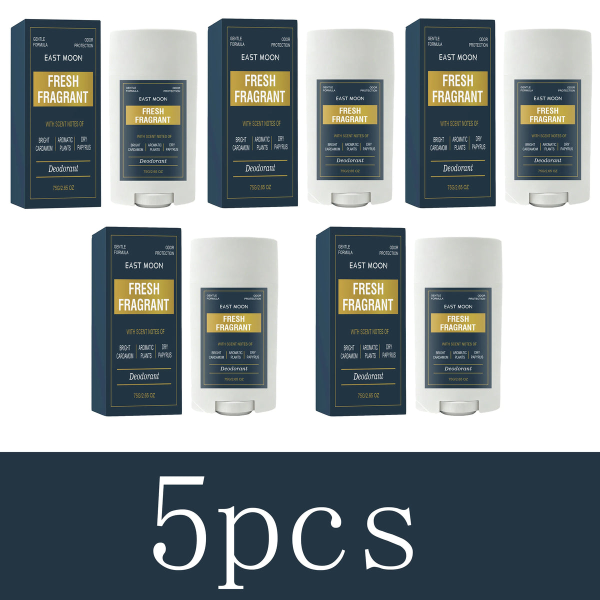 Fresh Fragrant Deodorant Stick for Men, Gentle Formula Odor Protection, Cardamom Papyrus Natural Scent Body Deodorant