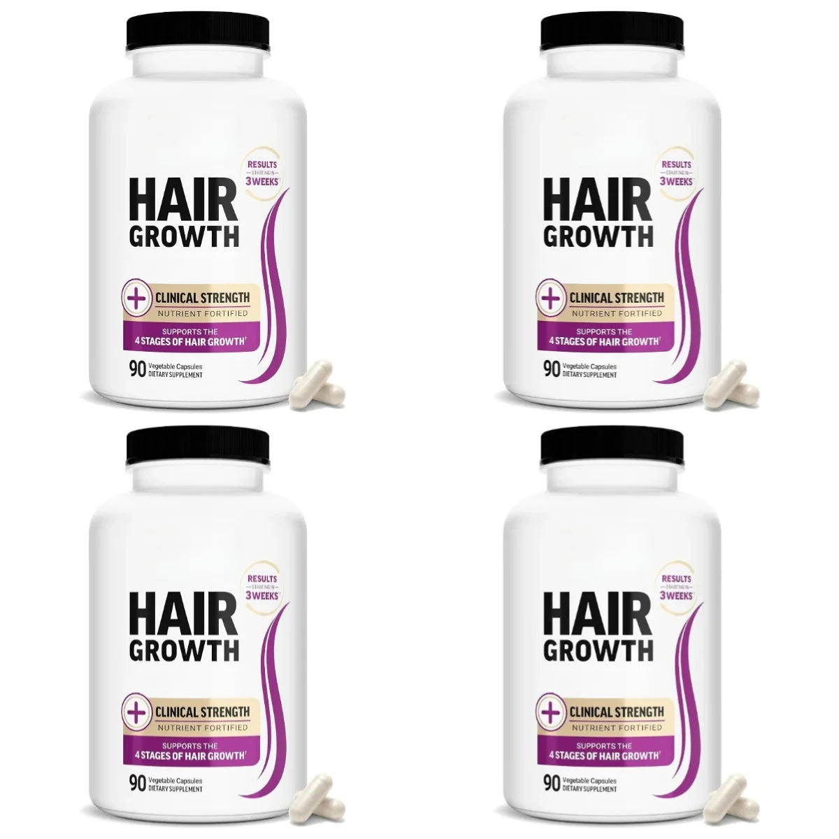 Hair Wellness Multivitamin – with Biotin, Collagen & Botanicals – Supports Healthy Hair – 90 Vegetable Capsules