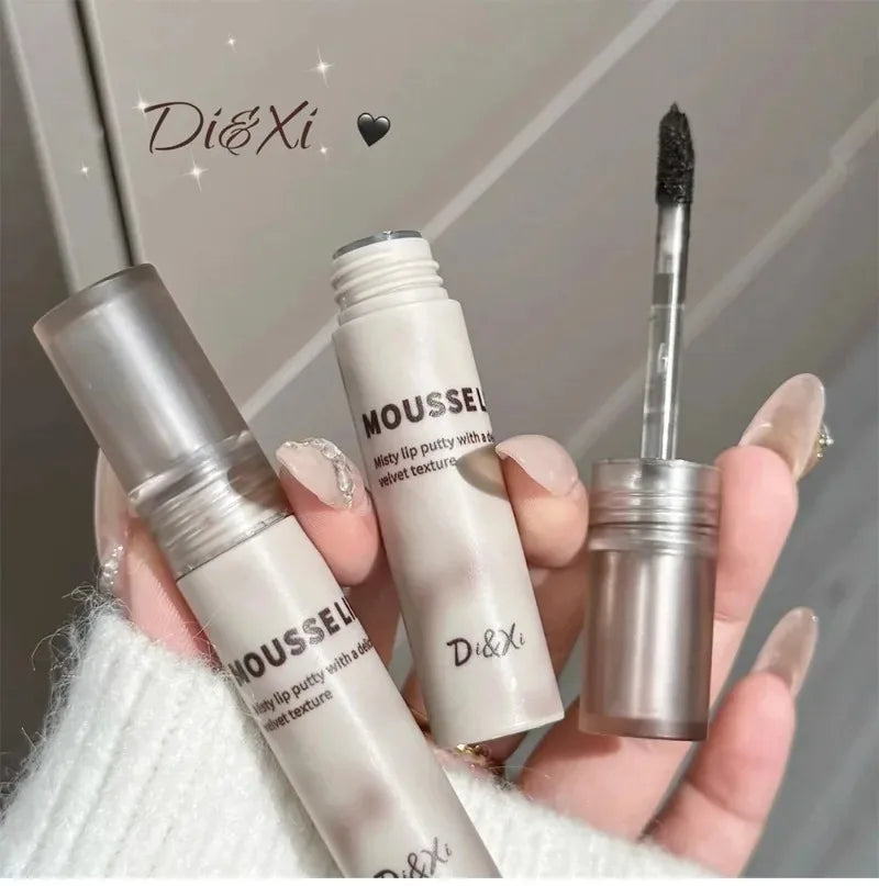 Gothic Black Matte Lipstick Waterproof Mousse Lip Mud Dark Brown Lipstick Nude Red Punk Silky Gloss Non-stick Lip Tint Makeup