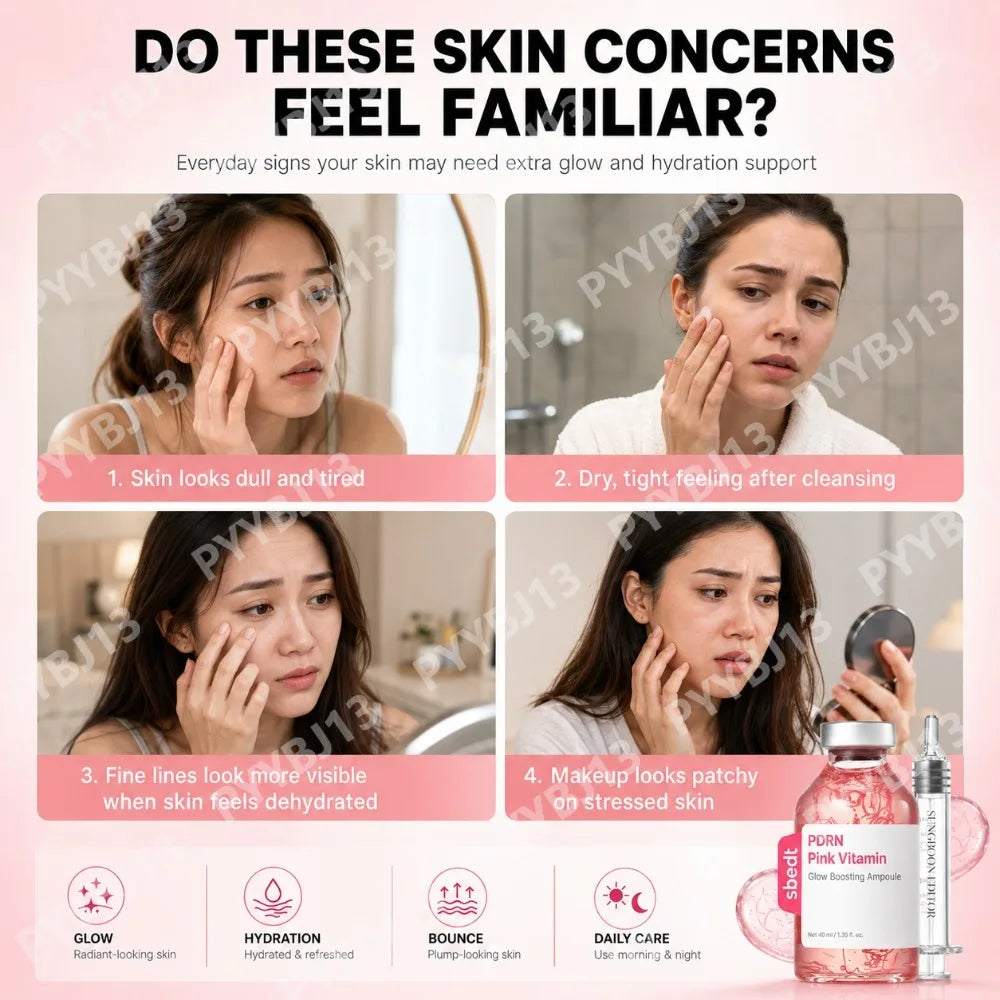 Glow Boost Ampoule Rejuvenating Face Serum for Radient Glass Skin Wrinkle and Fine Line Treatment Firming and Deep Hydration