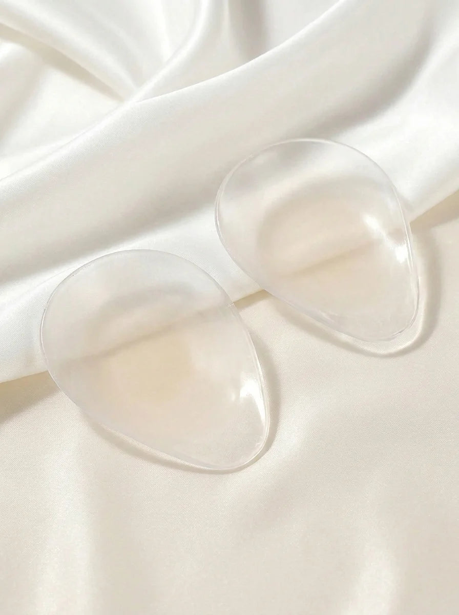 2PCS Reusable Invisible Breast Lift Pads, Teardrop Silicone Adhesive Bra Pads, Ultra-Thin Edge Seamless Nipple Covers For Strapl