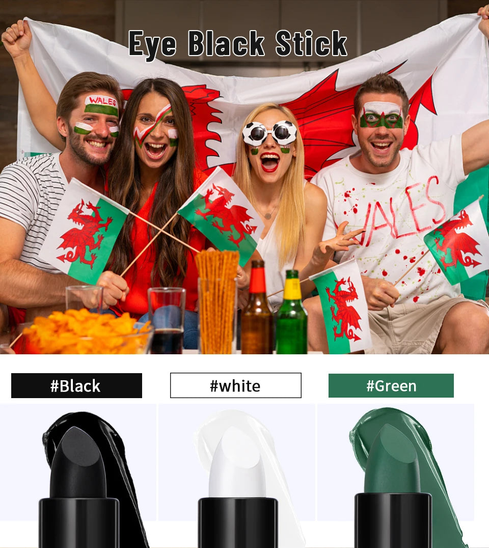 Black Eye Face Body Paint Stick Cream Eyeblack Tube Black Body Painting Sticks for Halloween Cosplay Joker Makeup