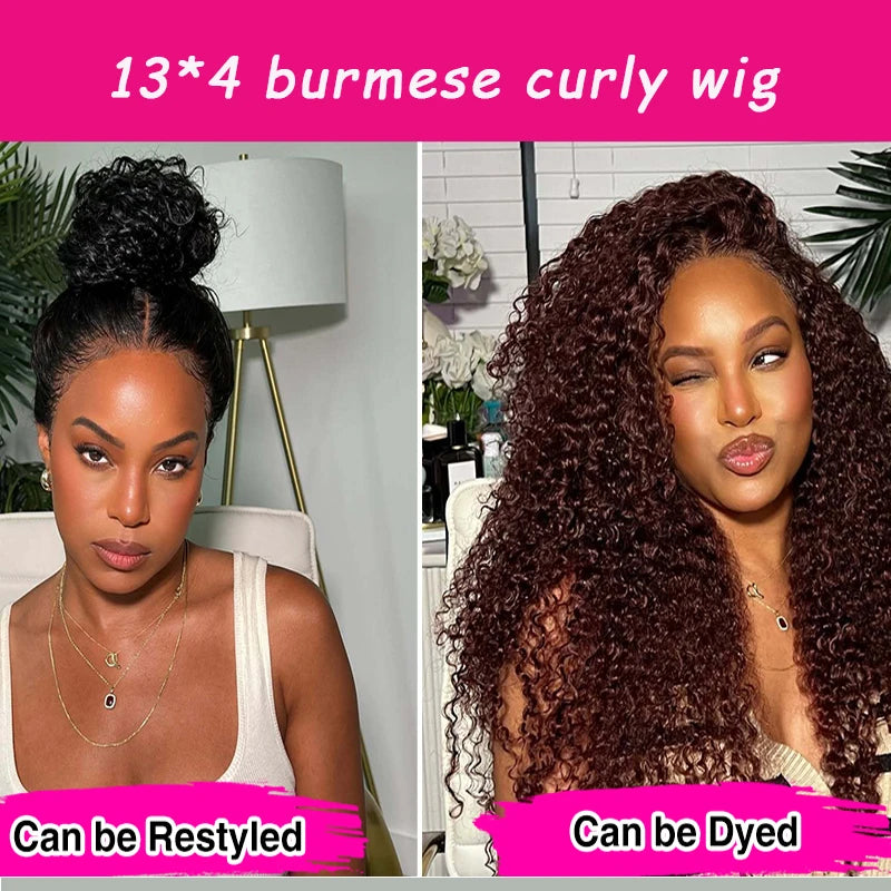 Deep Wave BOB Wig Human Hair 13x4 HD Curly Lace Front Wigs Human Hair Pre Plucked Wear And Go Glueless Short Curly Frontal BOB