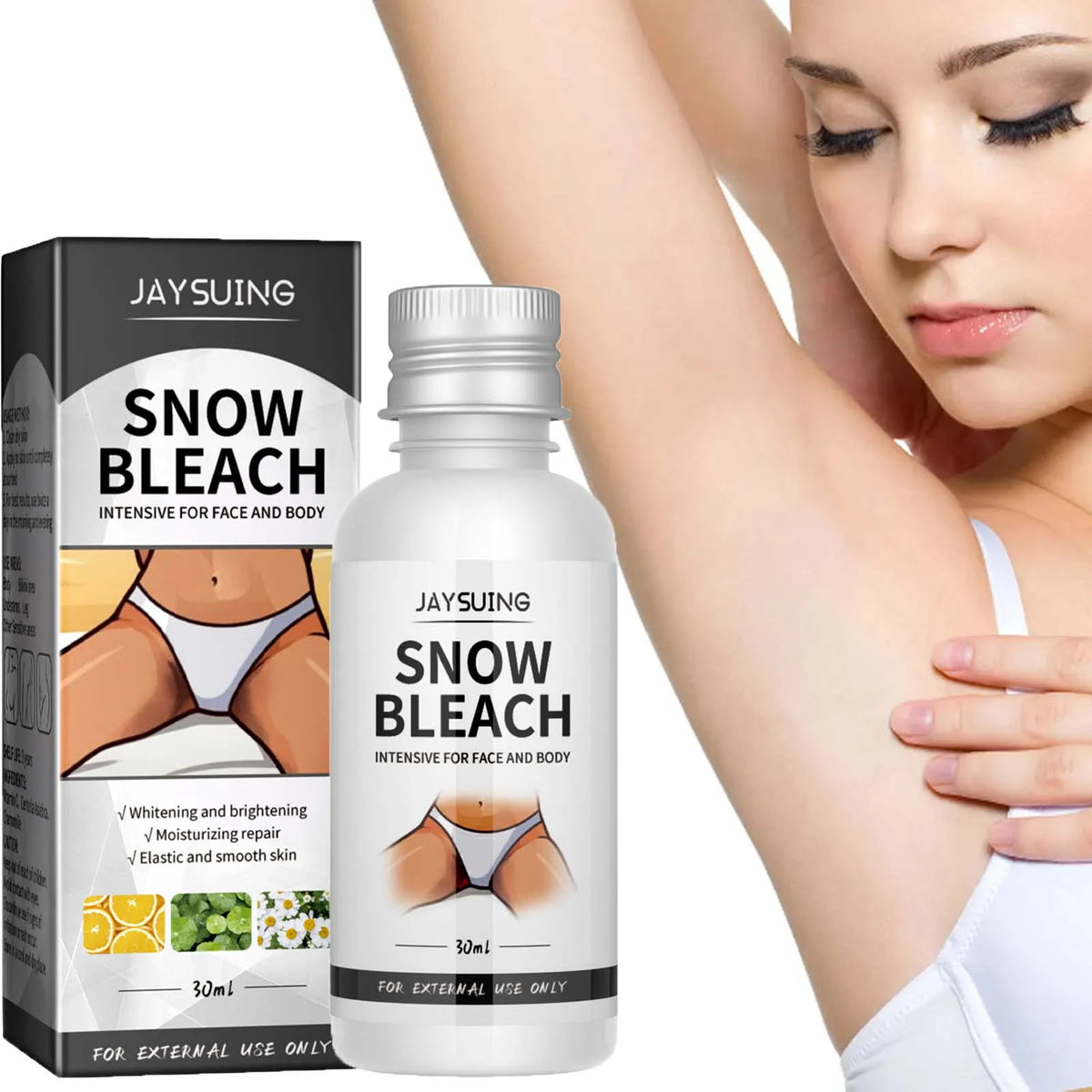 Body Snow Bleach Cream Nicotinamide Brighten Private Parts Underarm Bleaching Armpit Elbow Knees Joint Removal Dark Spot Melanin
