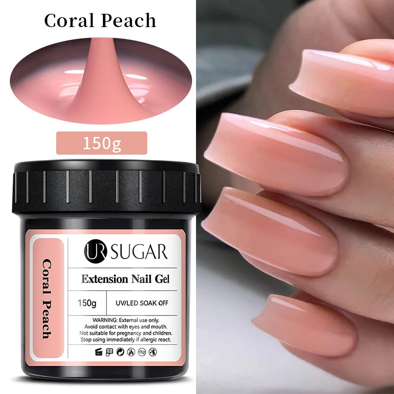 UR SUGAR 150g Extension Jelly Nude Pink Rose Red Quick Extension Gel Nail Polish Nail Extension UV LED Manicure Soak Off
