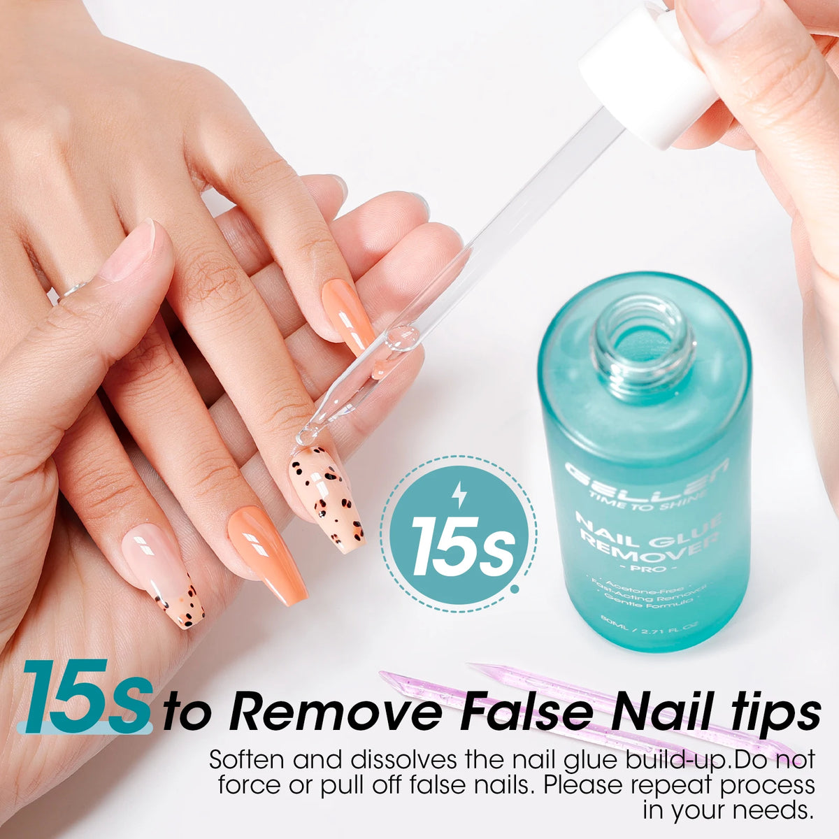 GELLEN Nail Polish Remover 16 Fl Oz Non Acetone Pump Bottle Gel Nail Soak Off Remover Kit Vegan Cruelty Free Gentle Nail Care