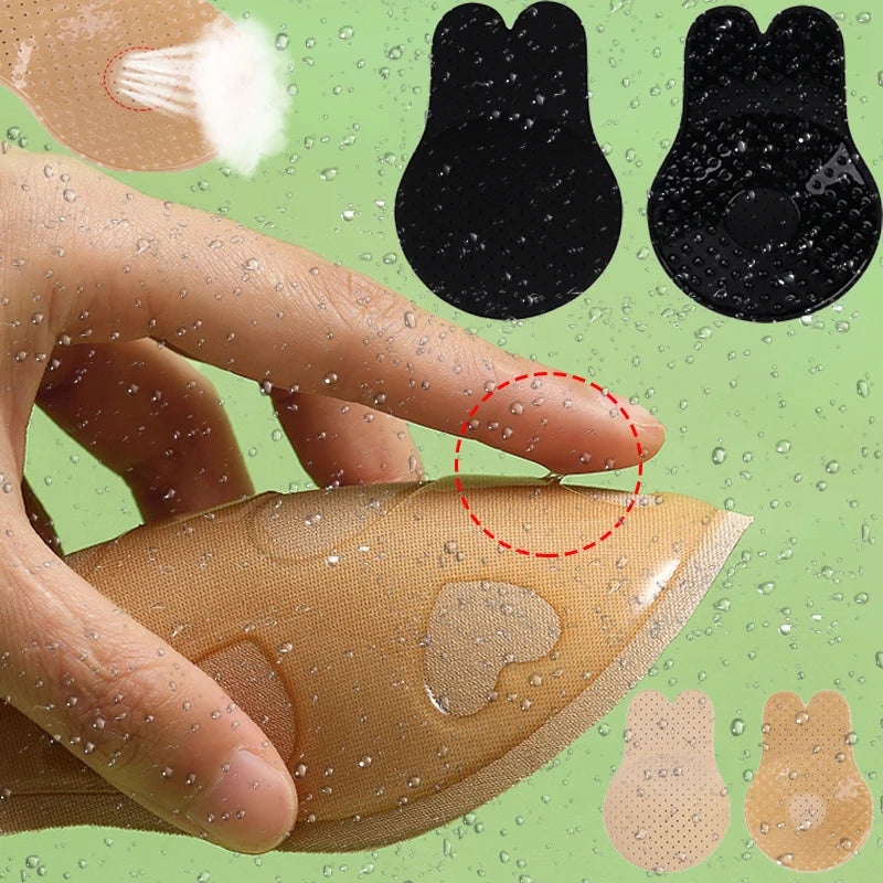 Women Breast Lifting Stickers Push Up Bras Silicone Invisible Chest Strapless Breast Rabbit Lift Up Tape Nipple Cover Bra Pads