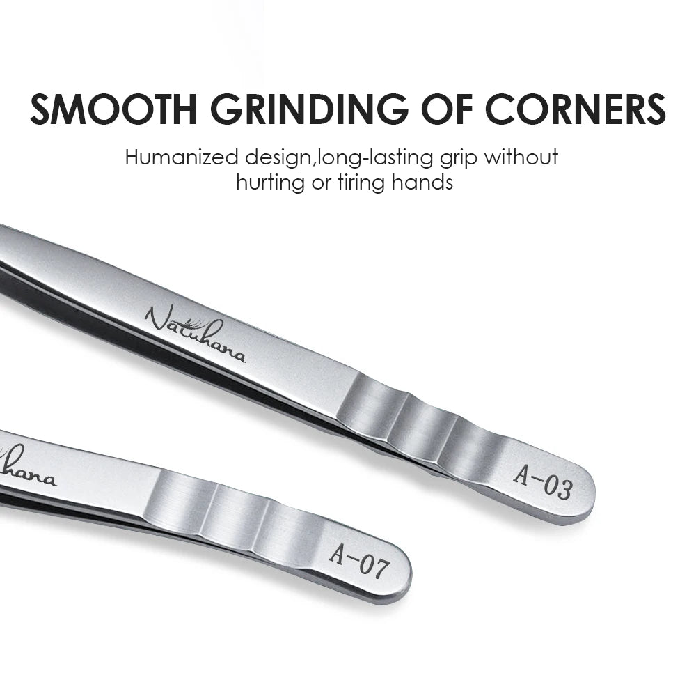 NATUHANA Eyelash Extension Tweezers Stainless Steel High Precision Stainless Steel Superhard Anti-Static Tweezers Makeup Tools